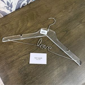 NIB Key Court Lucite Hanger “Love” Kate Spade New York Silver